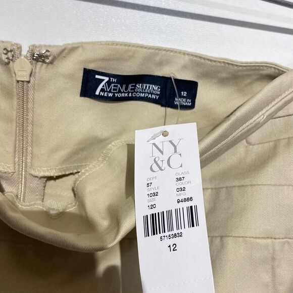 7th Avenue Suiting Collection Women's Beige Midi Pencil Skirt Size 12 NWT - Picture 7 of 8